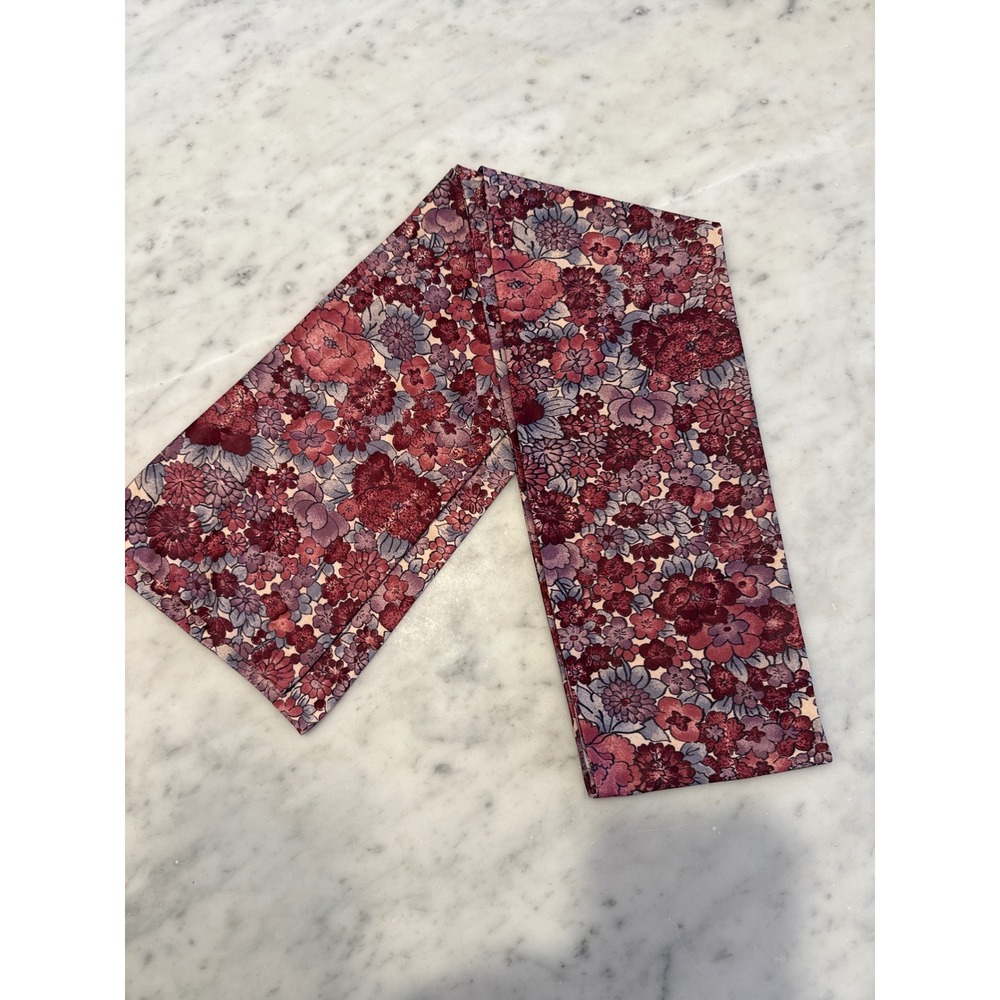 Vintage Liberty-Style Floral Silkโ Scarf | Mauve Rose Botanical Print